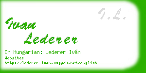 ivan lederer business card