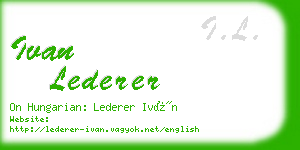 ivan lederer business card